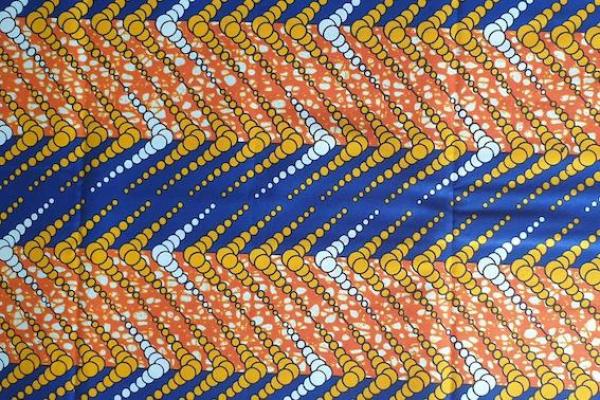 ORANGE STRIPES Waxprint Stoff